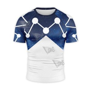 Cosmic Spidey Starry Sky Star Blue Short Sleeve Compression Shirt