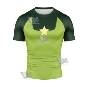 Cucumber Quest Peridot Green Cosplay Short Sleeve Compression Shirt