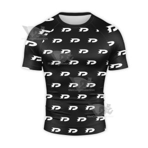 Danny Phantom Repeat White D Cosplay Short Sleeve Compression Shirt