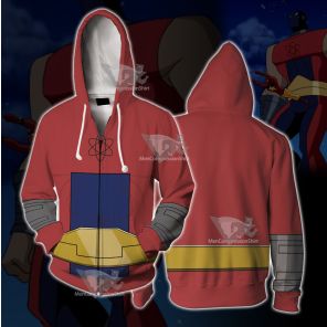 Dc Atom Smasher Red Cosplay Zip Up Hoodie