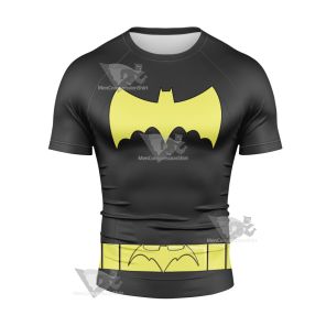 Dc Cassandra Cain Bat Belt Cosplay Short Sleeve Compression Shirt