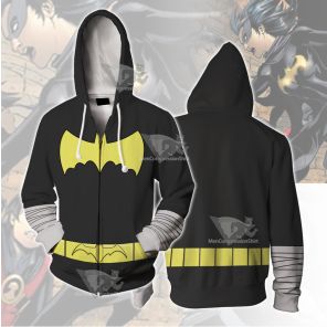 Dc Cassandra Cain Bat Belt Cosplay Zip Up Hoodie