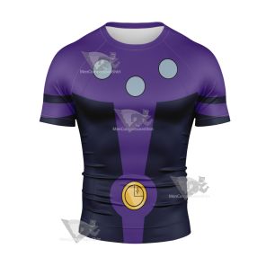 Dc Cosmic Boy Purple Cosplay Short Sleeve Compression Shirt