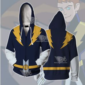 Dc Lightning Lad Yellow Cosplay Zip Up Hoodie