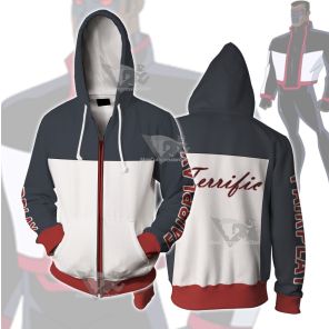 Dc Mr Terrific Grey Cosplay Zip Up Hoodie