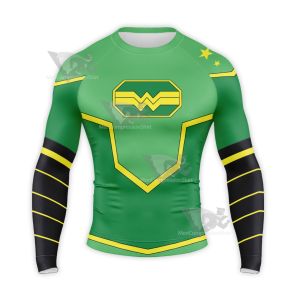 Dc New 52 Super Man Of China Wonder Woman Long Sleeve Compression Shirt