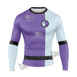 Dc The Elongated Man Purple Cosplay Long Sleeve Compression Shirt