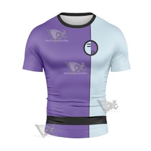 Dc The Elongated Man Purple Cosplay Short Sleeve Compression Shirt