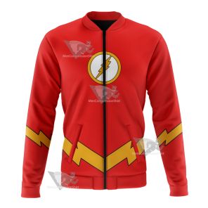 Dc The Flash Lightning Belt Cosplay Bomber Jacket