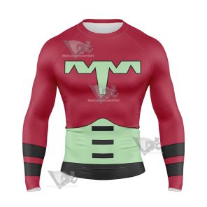 Dc Ultra Boy Red Cosplay Long Sleeve Compression Shirt