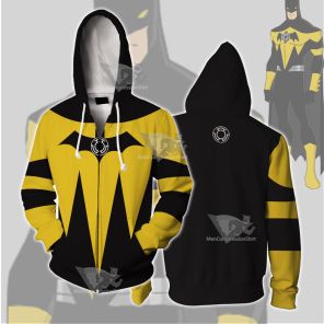 Dc Yellow Lantern Batman Cosplay Zip Up Hoodie