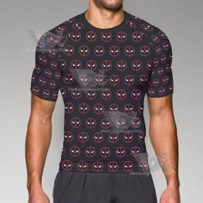 Deadpool Symbol Black Short Sleeve Compression Shirt