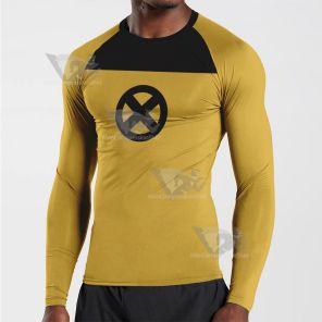 Deadpool Trainee Yellow Long Sleeve Compression Shirt