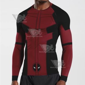 Deadpools Logo Red Long Sleeve Compression Shirt