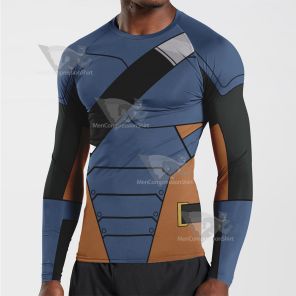 Deathstroke Blue Long Sleeve Compression Shirt