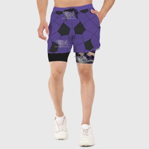 Demon Slayer Kokushibo Purple Line Men Compression Gym Short