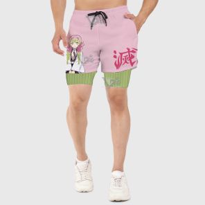 Demon Slayer Mitsuri Kanroji Pink Men Compression Gym Short