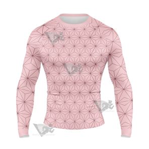 Demon Slayer Nezuko Pink Long Sleeve Compression Shirt