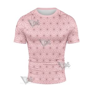 Demon Slayer Nezuko Pink Short Sleeve Compression Shirt