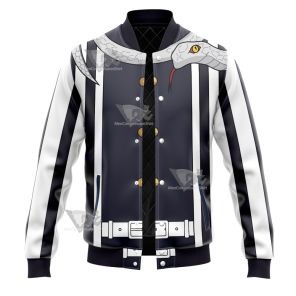 Demon Slayer Obanai Iguro Wthie Varsity Jacket