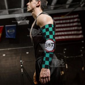 Demon Slayer Tanjiro Lattice Green Compression Arm Sleeve