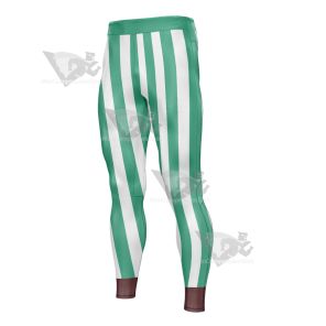 Demon Slayer Tanjiro Stripe Green Men Compression Legging