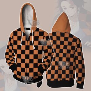 Demon Slayer Tanjuro Kamado Cosplay Zip Up Hoodie