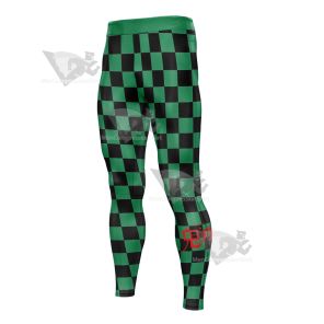 Demon Slayer Yaiba Green Men Compression Legging