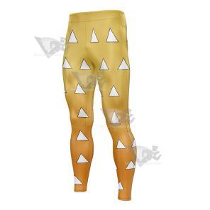 Demon Slayer Zenitsu Agatsuma White Triangle Mens Compression Legging