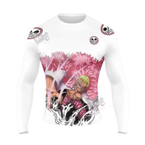 Donquixote Doflamingo One Piece White Long Sleeve Compression Shirt