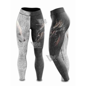 Dragon And Wolf Women Compression Leggings