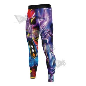 Dragon Ball Beerus Stickers Purple Mens Compression Legging