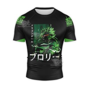 Dragon Ball Broly Reze Green Lighting Short Sleeve Compression Shirt