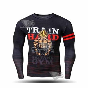 Dragon Ball Compression Long Sleeves Train Hard Shirt