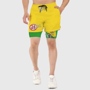 Dragon Ball Gohan Yellow Men Compression Gym Short