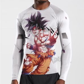 Dragon Ball Goku Ultra Instinct White Long Sleeve Compression Shirt