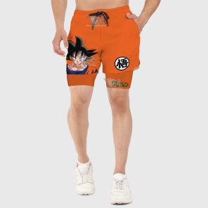 Dragon Ball Son Goku Symbol Orange Men Compression Gym Short