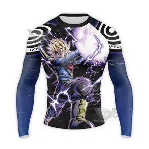 Dragon Ball Super Future Trunks 2 Blue Long Sleeve Compression Shirt