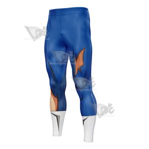 Dragon Ball Vegeta Battle Damage Blue Mens Compression Legging