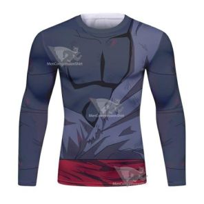 Dragon Ball Z Black Battle Damaged Long Sleeve Elite Rashguard