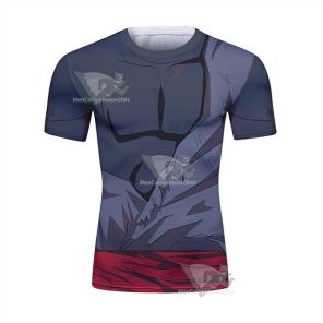 Dragon Ball Z Black Battle Damaged Short Sleeve Elite Rashguard