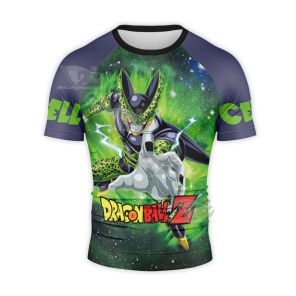 Dragon Ball Z Cell Green Short Sleeve Compression Shirt