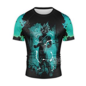 Dragon Ball Z Ssj Goku Lightning Short Sleeve Compression Shirt