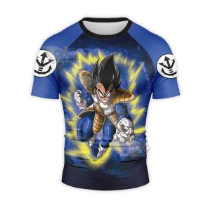 Dragon Ball Z Vegeta First Blue Short Sleeve Compression Shirt