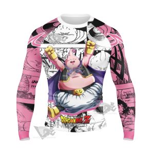 Fat Majin Buu Dragon Ball Pink Long Sleeve Compression Shirt