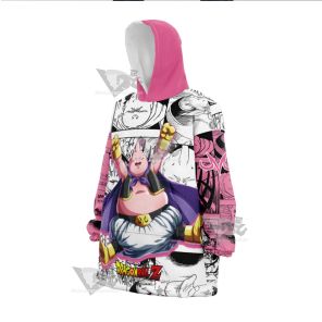 Fat Majin Buu Dragon Ball Pink Snug Oversized Blanket Hoodie