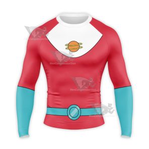 Final Space Gary Goodspeed White And Red Long Sleeve Compression Shirt