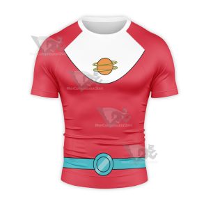 Final Space Gary Goodspeed White Red Cosplay Short Sleeve Compression Shirt