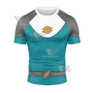 Final Space Quinn Ergon Blue Cosplay Short Sleeve Compression Shirt