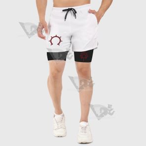 Fire Force Haumea White Men Compression Gym Short